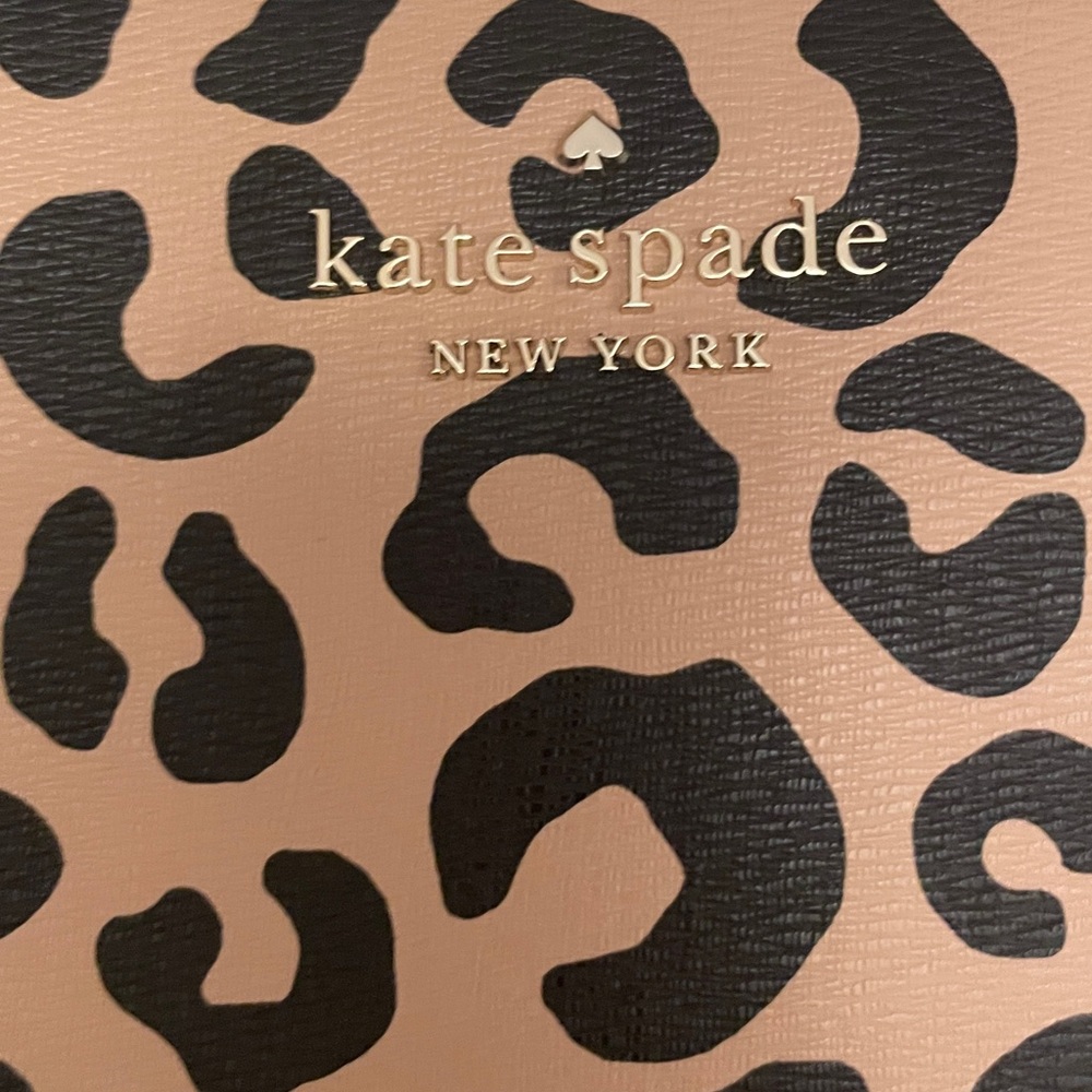 Kate Spade Leopard Print Satchel - Black and Tan Crossbody or Handles - Picture 2 of 5